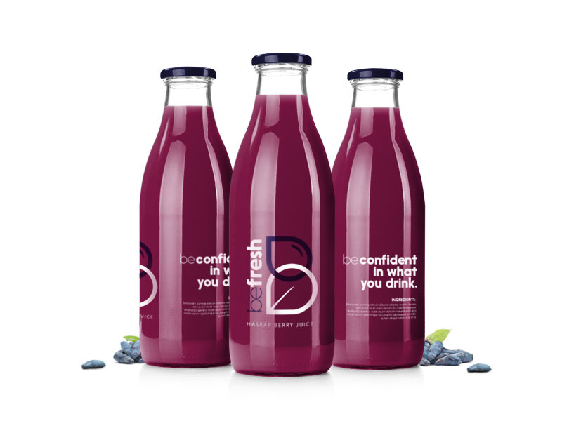 Befresh Brand Identity – Juice Bottle beverage bottle juice packaging healthy berries farming brand identity branding brand logo design logo