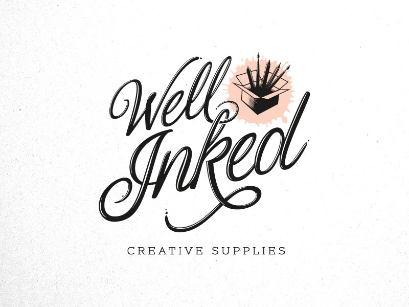 Well Inked Brand Identity - Logo script font brand identity logo design icon wordmark supplies art script branding brand logo