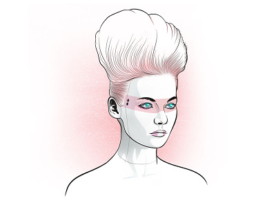 Female Android Vector Illustration android character design cyberpunk digital futurism illustration illustrator photoshop pink retrowave vector