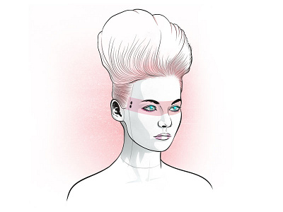 Female Android Vector Illustration android character design cyberpunk digital futurism illustration illustrator photoshop pink retrowave vector