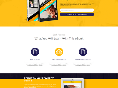 HTML5 Landing Page Template for Ebook Selling design graphic design illustration logo typography vector
