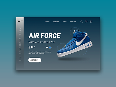 Nike Air Force 1 Mid UI Design. 3d animation art branding design graphic design illustration landing page logo motion graphics ui ui animation uiux ux vector