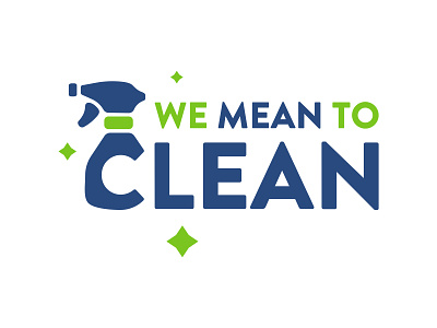 We mean to clean logo branding clean cleaning cleaning service clever color design illustration logo logo design maid maid service service vector