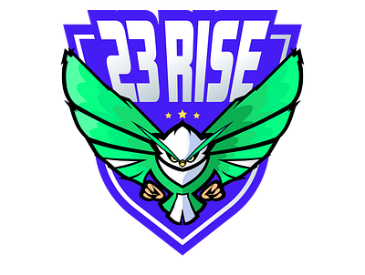 23RISE Emblem badge branding design drawing emblem illustration logo logo design owl twitch vector