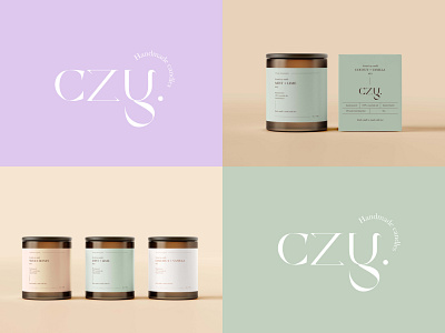 CZY - Candle logo 🕯️ brand branding candle candle logo candle package candles graphic design logo logo design logo designer minimalism minimalistic logo package packaging design pastel colors simple logo