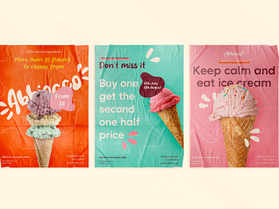 Abbiocco - Posters brand branding bright bright colors food food posters graphic design graphic designer ice cream ice cream branding ice cream poster logo logo design logo designer poster design posters visual identity
