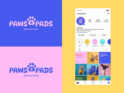 Paws & Pads - Logo design 🐾 brand branding dog dog shop dog shop logo dogs dogs accessories dogs logo dogs toys dogs treats graphic design graphic designer instagram instagram feed instagram visual logo logo design logo designer