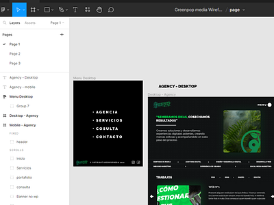 WireFrame WebSite: GreenpopMedia design figma graphic design wireframe