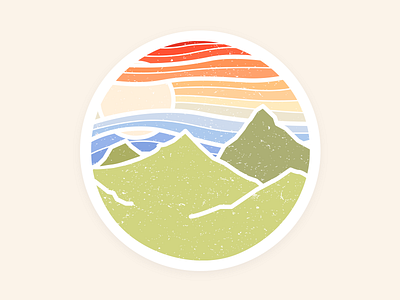 California design illustration mountains sleep deprivation sunset
