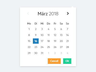 Clean Datepicker Popup date datepicker interface popup select