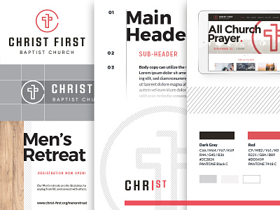 Christ First Identity System branding church graphic guideline icon identity logo modern monogram