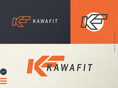 Kawafit Logo asian branding design graphic icon identity k logo logo modern monogram monoline orange