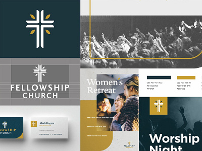 Fellowship Church Identity System branding church design graphic grid icon identity layout logo modern monogram monoline typography