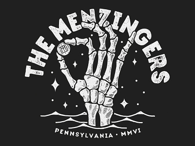 The Menzingers - Skeleton Hand apparel apparel design band band tee clothing design hand merch merch design shirt shirt design skeleton tshirt