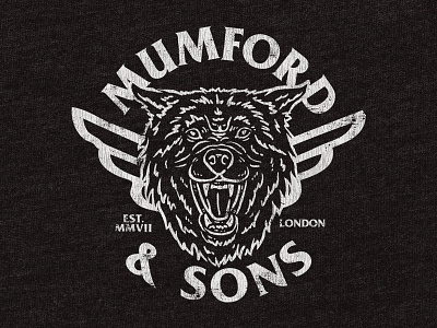 Mumford & Sons apparel apparel design band band tee clothing design illustration merch merch design mumford and sons shirt design tshirt wolf