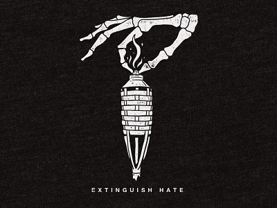 Extinguish Hate apparel apparel design band band tee clothing design merch merch design no hate shirt shirt design skeleton tshirt