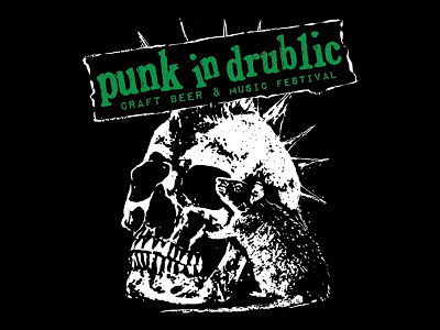 Punk In Drublic Fest - Skull Rat apparel apparel design band tee clothing design drawing illustration merch merch design shirt shirt design skull tshirt