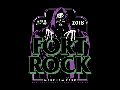 Fort Rock - Reaper apparel design band tee clothing design festival festivals illustration merch merch design reaper shirt design tshirt