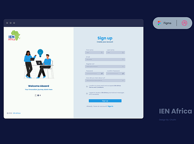 IEN Africa Sign up Page dailyui david chuthi ien africa