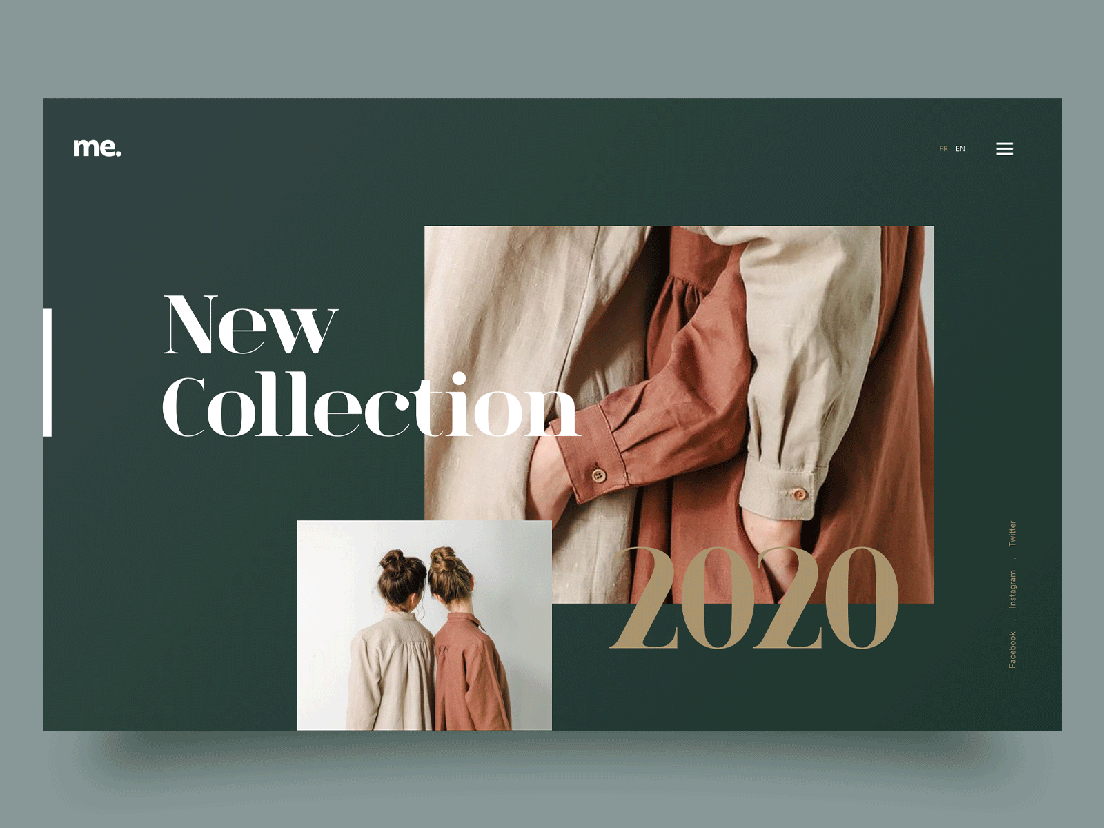 New collection 2020 brown clean fashion fashion design gold green homepage minimal mode modern simple ui ux webdesign