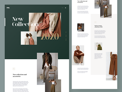 New collection 2020 brown editorial design fashion fashion design gold green homepage layout minimal modern typography ui ux webdesign