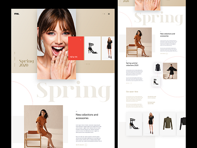 Spring 2020 editorial design fashion fashion design gold layout minimal modern photography red typography ui ux webdesign website
