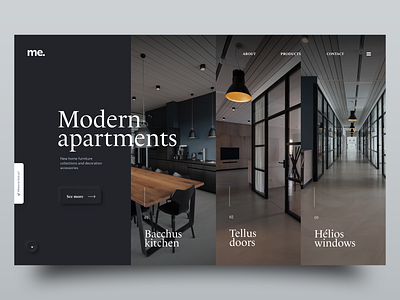 Modern apartments accessories adobe xd apartment concept dark dark ui furniture homepage minimal modern realestate shopping ui ux