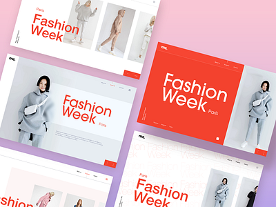 Fashion week editorial editorial design fashion fashion brand grey minimal modern pink red streetwear web design webdesign website