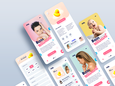 Bain relaxant adobexd android android app android app design app bath blue green ios ios app ios app design massage mobile app mobile app design mobile design mobile ui orange pop webdesign yellow