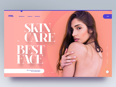 Skin care n°2 adobe xd clean editorial design flat healthy minimal minimalist pink purple simple skincare typography ui webdesign website