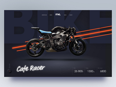 Bike n°2 adobe xd bike clean dark homepage minimal motorcycle orange simple ui webdesign
