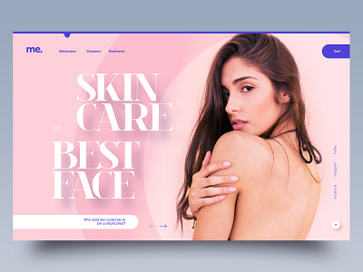 Skin care n°3 adobe xd clean editorial editorial design flat healthy minimal purple simple skin care ui webdesign website