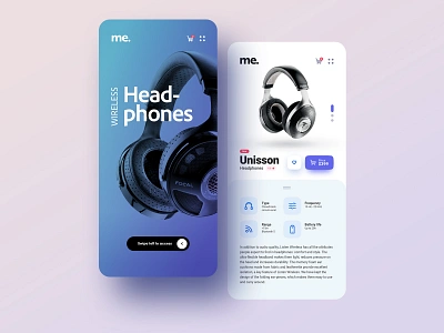 Wireless headphones android app app app design clean ui design ecommerce ecommerce app headphones ios app minimal music online shop simple ui ux wireless