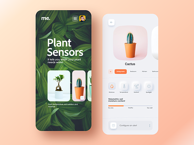 Plant sensors android app app automation domotic green home automation ios app mobile orange plant plant sensors sensors