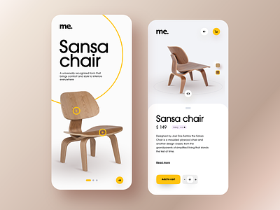 Sansa chair android app app chair furniture interior interior design ios app simple wood yellow