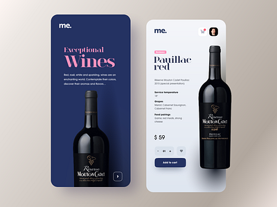 Exceptional wines android bordeaux bottle clean drinks grapes ios minimal mobile mobile app sommelier ui ux whitespace wine