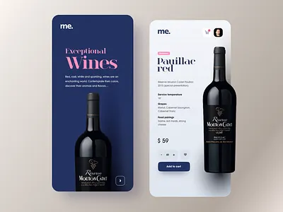 Exceptional wines android bordeaux bottle clean drinks grapes ios minimal mobile mobile app sommelier ui ux whitespace wine