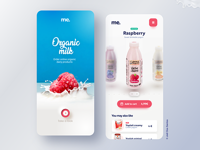 Organic milk android android app app dairy danone ecommerce ios ios app milk mobile online shop organic shop shopping store ui ux white yoghurt yogurt