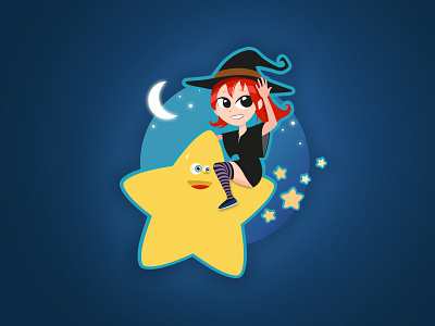 Witch cartoon homepage illustration illustrator vector webdesign website witch