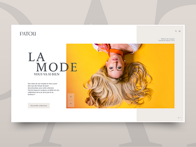 Patou - 02 adobe xd clean concept flat homepage simple typography ui ux webdesign website