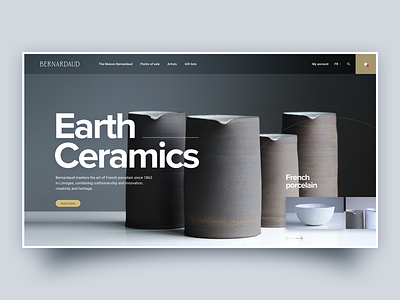 Bernardaud adobe xd ceramic clean concept flat gold grey homepage porcelain simple ui ux webdesign website