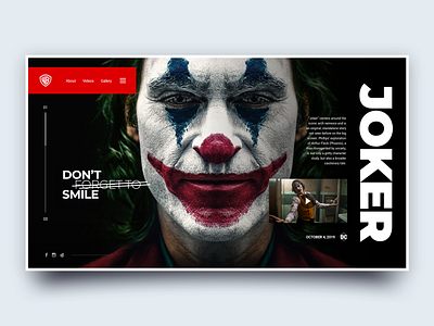 Joker adobe xd batman clean concept dark dark ui flat joker red ui ux website