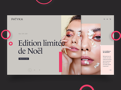 Patyka adobe xd concept homepage makeup minimal pink shopping ui ux website