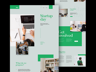 Startup day adobe xd flat green landingpage minimal start up ui ui design uidesign user interface ux web design webdesign website