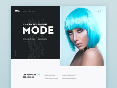 Mode adobe xd black blue concept fashion minimal mode shopping ui webdesign website