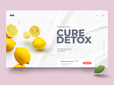 Detox n°2 adobe xd concept detox fruit green healthy homepage lemon minimal orange typography ui ux webdesign website yellow