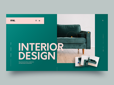 Interior design adobe xd concept furniture green homepage interior interior design minimal pink ui ux webdesign website