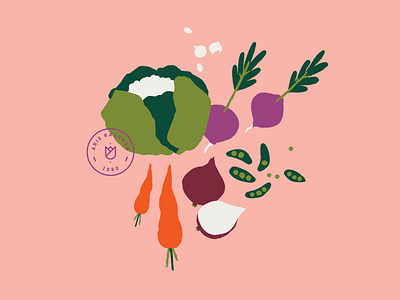 Postcard - Vegetables graphic hand drawn illustration postcard vegetables
