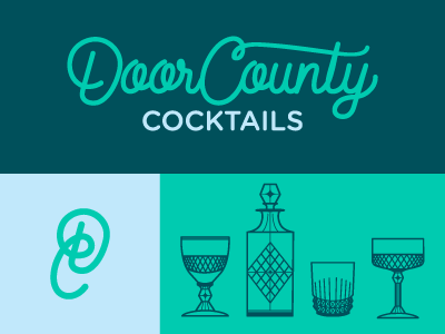 Door County Cocktails branding cocktails icons identity letters logo modern monogram monoline retro script simple