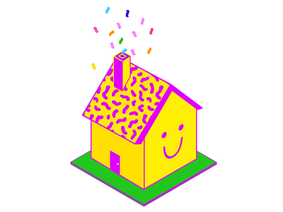 Happy Homie character design house icon illustration smiley sticker